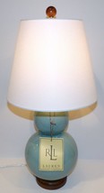 Nwt Ralph Lauren Celadon Green Crackle Double Gourd 20 3/4&quot; Table Lamp &amp; Shade - £130.56 GBP