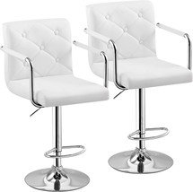 Vecelo Adjustable Bar Stools Set Of 2,Swivel Pu Leather Counter Height, ... - $2,571.75 MXN