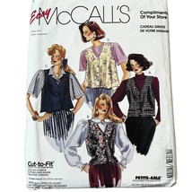 McCall&#39;s 0021 Unlined Vests Vintage Sewing Pattern Miss Petite Size 8-18 - £7.49 GBP