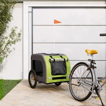 Pet Bike Trailer Green and Grey Oxford Fabric&amp;Iron - £72.60 GBP