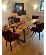 HANDI STONE Epoxy Square Table (Top and Base Both) Natural Wood Table, W... - $575.00