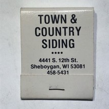 Town &amp; Country Siding Sheboygan Wisconsin Match Book Matchbox - £3.77 GBP