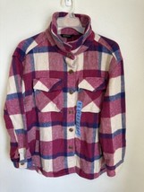 Member&#39;s Mark Girl&#39;s Long Sleeve Relaxed Fit Button Up Plaid Shacket Size Large - $9.49