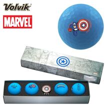 Volvik VIVID Marvel 3.0 4 Golf Ball &amp; Marker Gift Set. Captain America. - $38.77