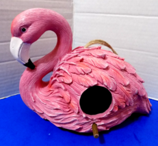 NEW Flamingo Bird House Nest Tropical Florida Home Decor Resin Figurine - $39.29