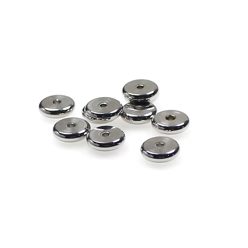 50pcs/lot 304 Stainless Steel Flat Round Spacer Beads 4 5 6 7 8mm Thin Disc Sepa - £93.77 GBP