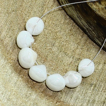 Mother Of Pearl Silver Coated Smooth Onion Beads Natural Loose Gemstone Jewelry - £4.05 GBP