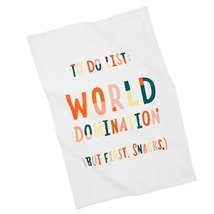 Hallmark Tea Towel, To Do List World Domination, Humorous Kitchen Towel, NWT image 1