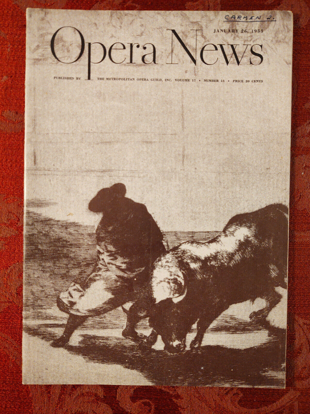METROPOLITAN OPERA NEWS Magazine January 26 1953 Fedora Barbieri Bizet&#39;s... - $14.40