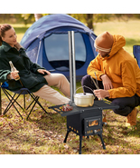 Portable Wood Camping Stove – Durable Black Steel, 57.5×31×37cm - $1,788.48 MXN