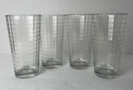 Vintage Pasabahce Block Turkish Optic Clear Tumber Glasses Set of 4 6 &quot;H 8 oz. - $27.96