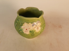 Vintage Weller Pansy Vase, Green, 5&quot; Tall, Bulbous Form, Ex. Cond. - £28.83 GBP