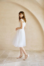 Rose Pink Midi Tulle Skirt Outfit Women Custom Plus Size Tulle Ballerina Skirt image 8