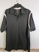 Adidas Polo Shirt Mens XL Climacool Golf Black Polyester Stretch Active - $11.88