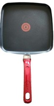 T-FAL ~ RED ~ 10.25&quot; Square ~ GRIDDLE ~ Non-Stick ~ Thermo-Spot Technology - $32.73