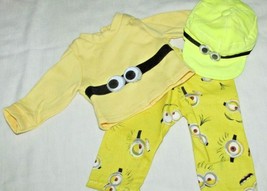 15&quot; doll clothes hand made outfit pajamas Minions Despicable Me hat shirt pants - £9.31 GBP