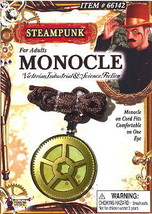 SteamPunk Victorian Monocle Gold Toned Gear Eyepiece, NEW SEALED - £4.69 GBP