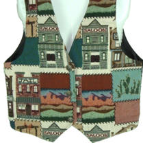 Vtg Vest RAFAELLA M Tapestry Westerncore Jail Saloon Cactus Rockabilly C... - $29.69