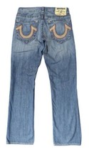 True Religion Straight Embroidery Maroon Gray Jeans Men&#39;s 32x32 World Tour USA - £35.05 GBP
