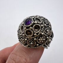 Massive Vintage Sterling Silver 925 Women's Jewelry Ring Signed 12 gr Si... - $160.00