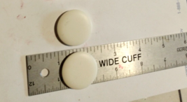 6 Vintage Off White Smooth Round Low Shank Buttons WH9 1 1/4 Inch - $4.50