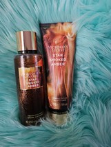 Victoria Secret Star Smoked Amber Fragrance Mist &amp; Body Lotion 2pc Set - $42.08