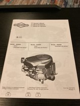 BRIGGS &amp; STRATTON OPERATOR&#39;S MANUAL FOR ENGINE MODELS 400000, 440000 &amp; 4... - $4.95