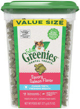 Greenies Feline Adult Cat Dental Treats Savory Salmon 1ea/9.75 oz - £17.33 GBP