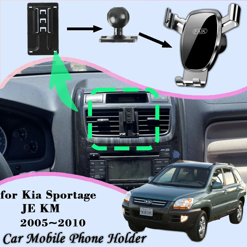 Car Mobile Phone Holder For Kia Sportage JE KM 2005~2010 360° Rotating GPS - £15.24 GBP+