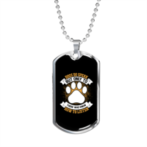Dogs Know How to Listen Paw Necklace Stainless Steel or 18k Gold Dog Tag 24" Ch - £37.84 GBP+