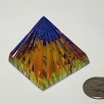 Aurora Borealis Austrian Fine Crystal Fluted 2&quot; Pyramid Prism - £38.79 GBP