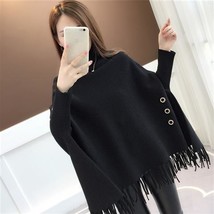 Bat sleeve loose knit sweater neck cloak coat autumn and winter new sweater wome - £106.54 GBP