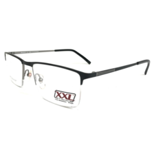 XXL Eyeglasses Frames Dragon Black Black Grey Square Half Rim Large 57-19-150 - £52.14 GBP