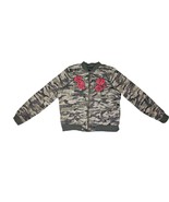 Torrid Come As You Are Embroidered Rose Bomber Jacket Camo Sz 00  - $451.20 MXN