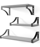 Amada Homefurnishing Wall Mounted Floating Shelves Set Of 3, Gray, Rusti... - $598.29 MXN