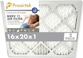 Proairtek AF16201M11SWH Model MERV11 16x20x1 Air Filters (Pack of 2) - £13.54 GBP