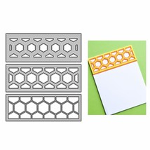 Layered Hexagon Honeycomb Border Metal Cutting Dies Scrapbook Card Craft - £7.90 GBP