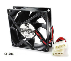 80Mm 4-Pin Standard Case / Power Supply Sleeve Bearing Cooling Fan, Cf-201 - $15.99