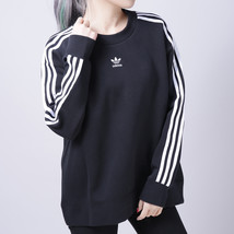 New Adidas Originals Women Crew Sweater Shirt Black Sport Hoodie Jacket ... - £86.24 GBP