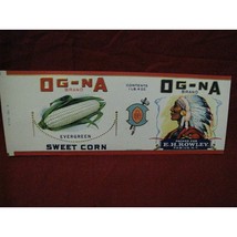 Vintage OG-NA Evergreen Sweet Corn Advertising Paper label - $19.79