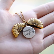 You Are My Sunshine Necklaces gold Sunflower Pendant - £20.96 GBP