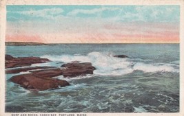 Portland Maine ME Surf and Rocks1924 Postcard C23 - $2.99