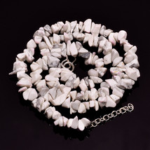 Natural Howlite Gemstone Uncut Smooth Beads Necklace 6-11 mm 18-19&quot; UB-7625 - £8.53 GBP