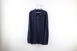 Vintage 90s Ralph Lauren Mens XL Faded Long Sleeve Collared Rugby Polo Blue - £38.89 GBP