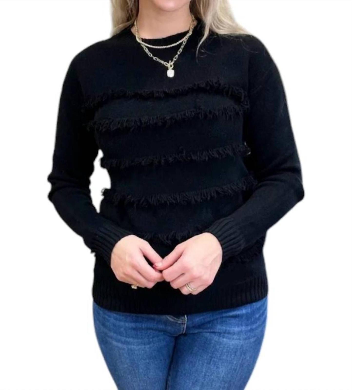 Charlie B Fringe Crew Neck Sweater Size S - $31.68