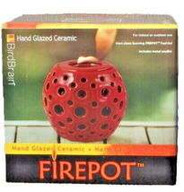 Firepot Hand Glazed Ceramic Red Color - £11.82 GBP