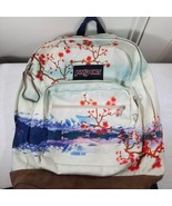 Jansport Japanese Cherry Blossom backpack pink flowers tree READ FOR REPAIR - £29.81 GBP