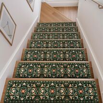 30"x8" Washable Non-Slip Stair Runner - 15PC Floral Protection for Kids ... - $139.54