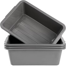 The Dicunoy 4 Pack Plastic Bus Tubs, 8L Dish Tubs Food Service Tub, Rect... - £25.76 GBP