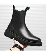 Chelsea Boots Otoño Hombres Zapatos Plataforma Negros Tobillo Calzado In... - £49.83 GBP